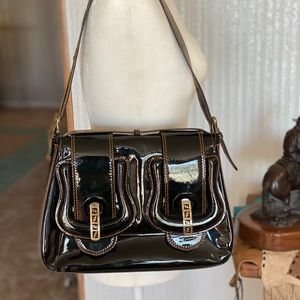 Fendi Black Patent Leather Shoulder Bag